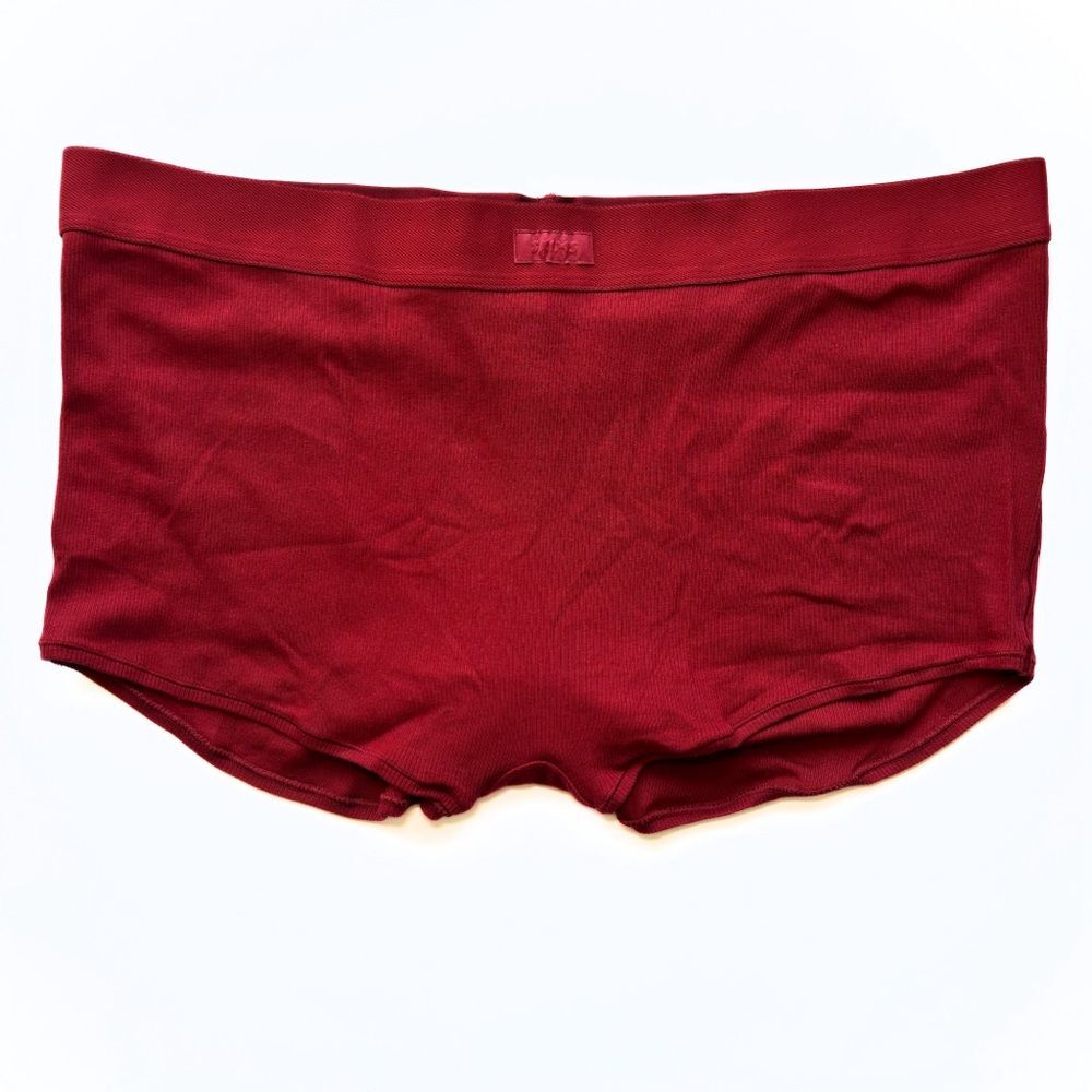 Skims Cotton Rib Boy Short - Brick - 4x